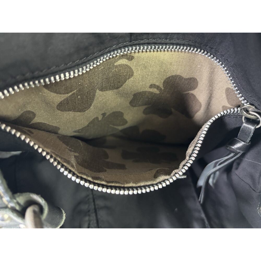 LUCKY BRAND Y2K Vintage Slouchy Whipstitch Hobo Shoulder Bag Black Leather - Picture 12 of 16